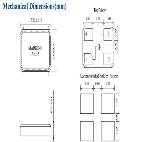 E3SB32E00000LE,Hosonic臺(tái)產(chǎn)鴻星晶振,3225四腳貼片晶振