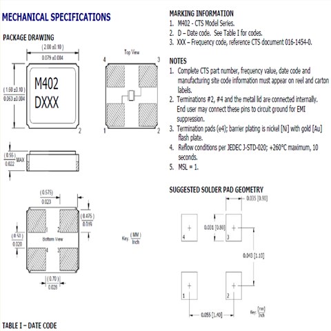 402F27011CAR-402石英諧振器-27.000MHz-10pf