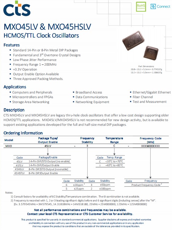 MXO45LV MXO45HSLV MXO45LV MXO45HSLV