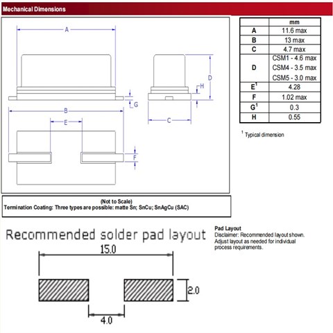 CSM4Z-A2B3C3-40-26.0D18-F,Cardinal汽車音響晶振,SMD石英晶體