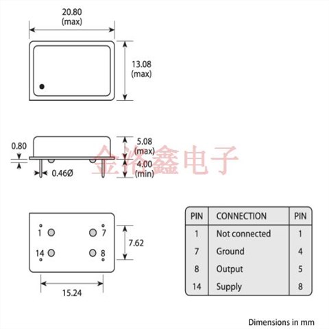 石英晶體振蕩器,GXO-U102F晶振,Golledge振蕩器,進口插件晶振,GXO-U102F/AI-20MHz