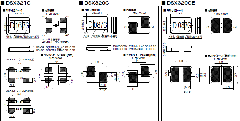 DSX320G DSX321G DSX320GE 3225 DSX320G DSX321G DSX320GE 3225