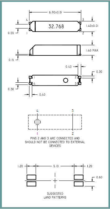 陶瓷面貼片封裝晶振,7015mm長條狀表晶,IL3R晶振