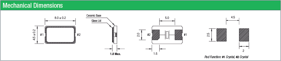 無(wú)源進(jìn)口2腳晶體,貼片8045石英晶振,QC8GB晶振